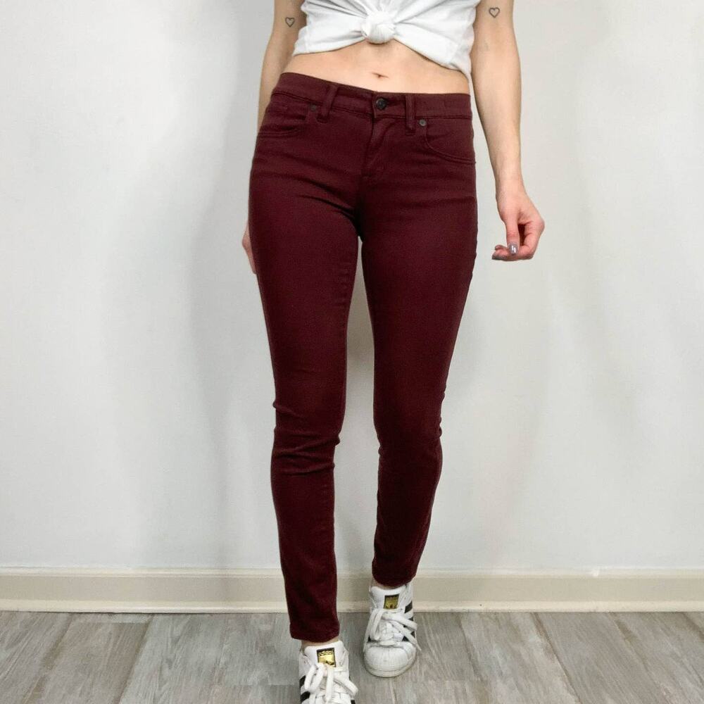 MADEWELL Skinny Skinny pants low rise burgundy maroon y2k scene 2434